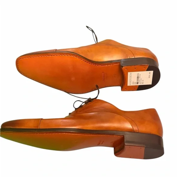 Magnanni Brown Leather Cap-Toe Oxford Dress Shoes Size 9.5 M Spain Luxury - Picture 5 of 6